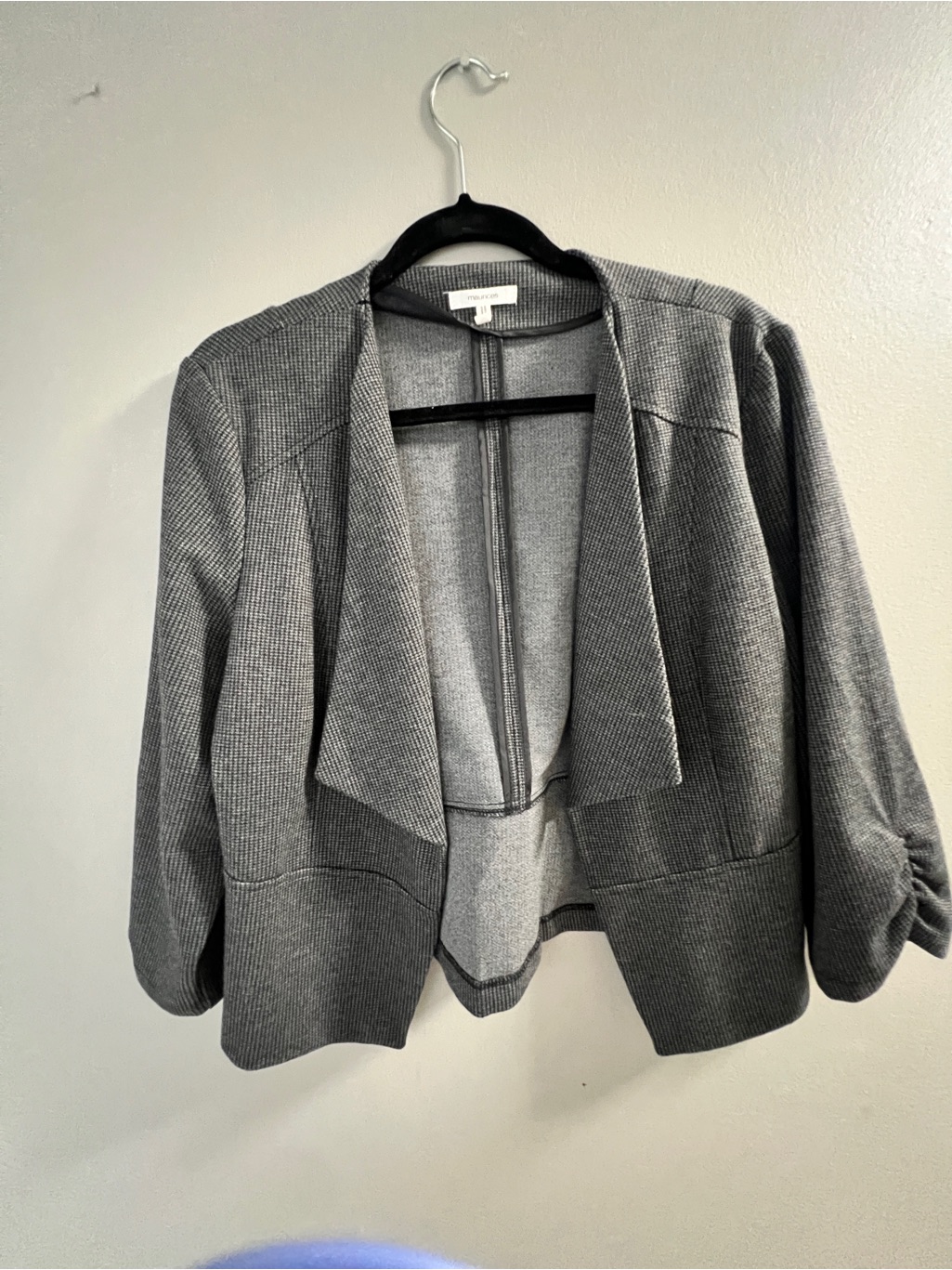 Maurices Heather Gray Knit Jacket With Black Trim